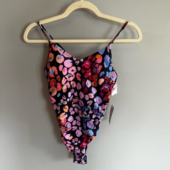 Cupshe Pink Leopard Print Onepiece Swimsuit Summer Swimming Outdoor - Picture 1 of 6